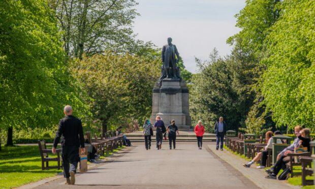 Whilst in Pittencrieff Park, you can take a walk down a tree-lined boulevard to a statue of the park's founder, Andrew Carnegie. Steve MacDougall / DCT Media.