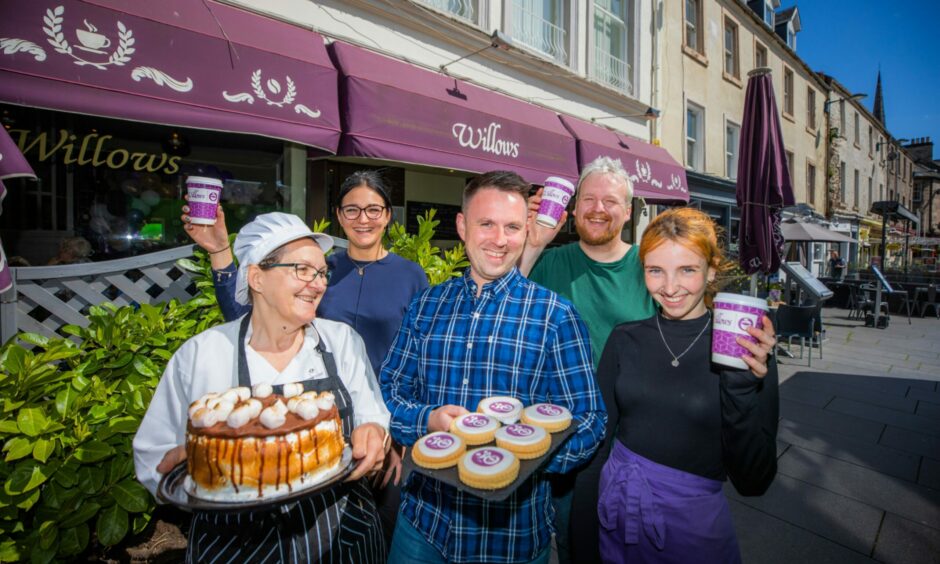 From left to right, Joyce Campbell (Pastry Chef), Patriocja Buhl (manager), Michael White (owner), Steve Terry (operations manager) and Caitlin Shea (Barista).