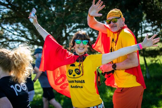 Peter Greig and Andrea Johnston were taking part in their 50th parkrun. Pic: Steve Brown/DCT Media.