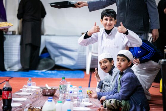 Celebrating the breaking of fast at Dundee Central Mosque.