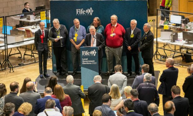 Fife SNP leader David Alexander, right, was one of four councillors elected to represent Leven, Kennoway and Largo.