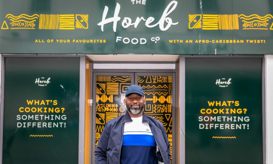 Owner Babatope Aliu outside Dundee grill house The Horeb Food Company.