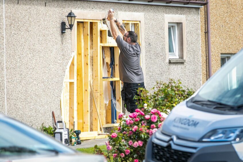 Kingdom Housing Association shored up the house after the car was pushed through the walls.