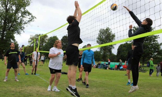 Volleyball players on the North Inch