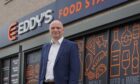 Former Dundee United chairman Stephen Thompson outside the first Eddy's Food Station in Alloa.