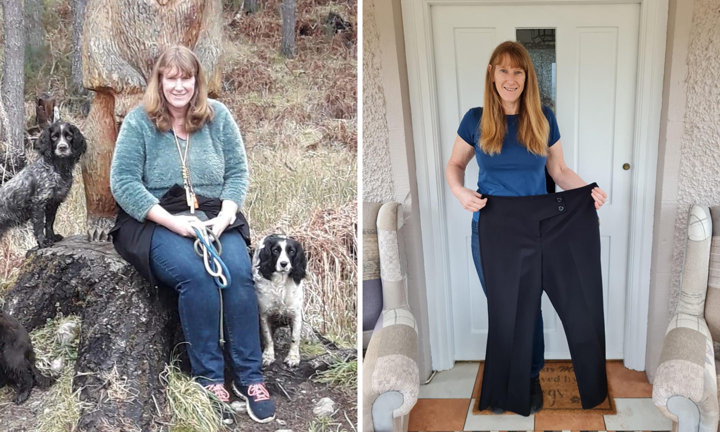 Jacqui Low before and after her remarkable weight loss.