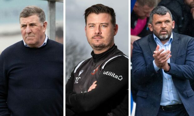 Mark McGhee, Tam Courts and Callum Davidson (L to R) are all being assessed this summer by their respective clubs' ownership