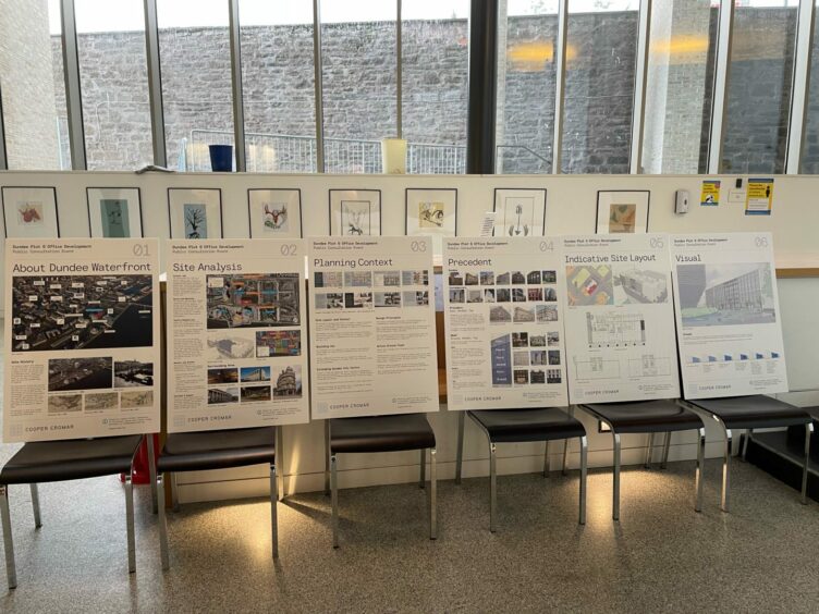 The public exhibition of the office block plans at Dundee City Council's headquarters.
