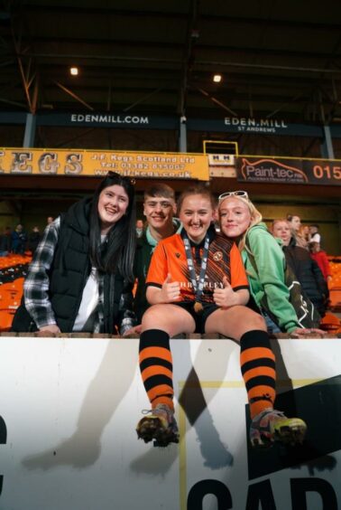 Dundee United WFC star Georgie Robb had her friends in the crowd.