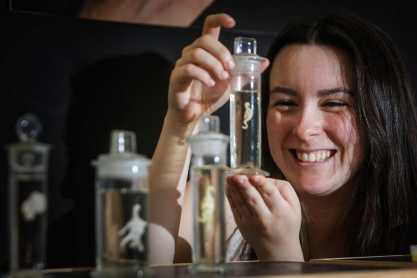 BioDesigner and Jeweller Chloe Fitzpatrick with some of her works which were made from human bacteria.