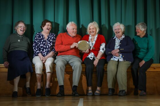 Ivan Laird with Memus and Fern rural members Ella Grant, Frances Craig, Lavina Harvey, Elsie Nicoll and Kathleen Melville. Pic: Mhairi Edwards/DCT Media.