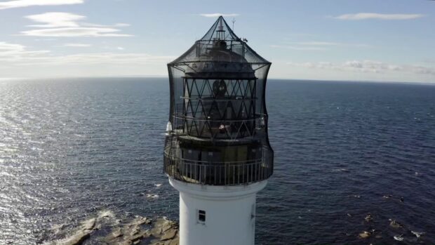 NLB engineers spent nine days at the lighthouse for the annual maintenance regime. Image: DC Thomson