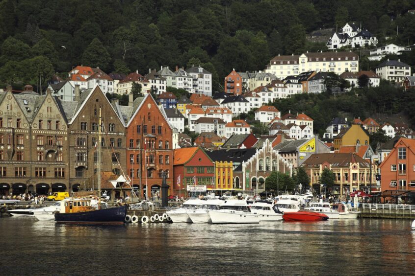 The scenic city of Bergen in Norway. 