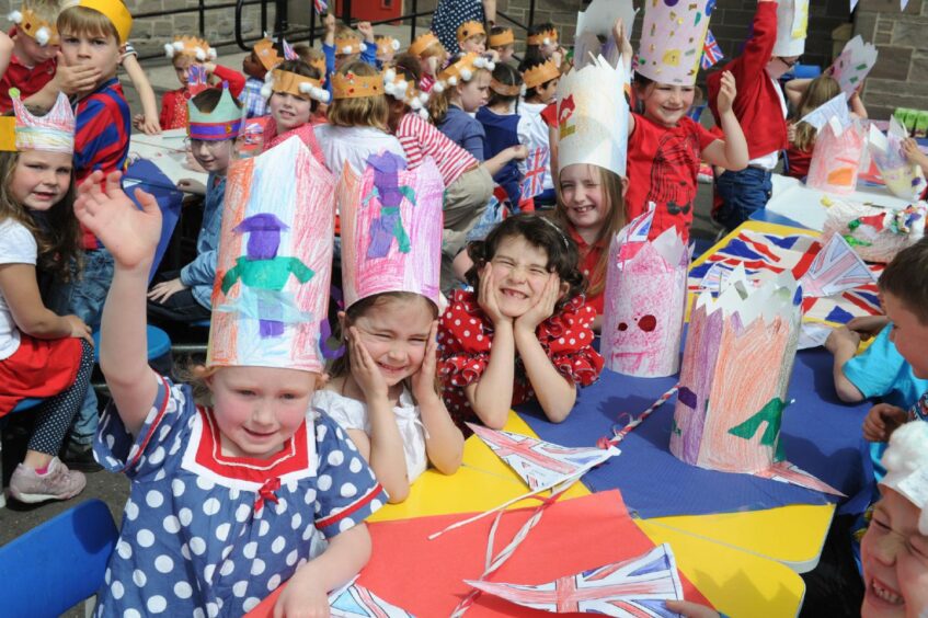 Ancrum Primary School, Dundee, Queen's Diamond Jubilee celebrations for P1, 2, 3.