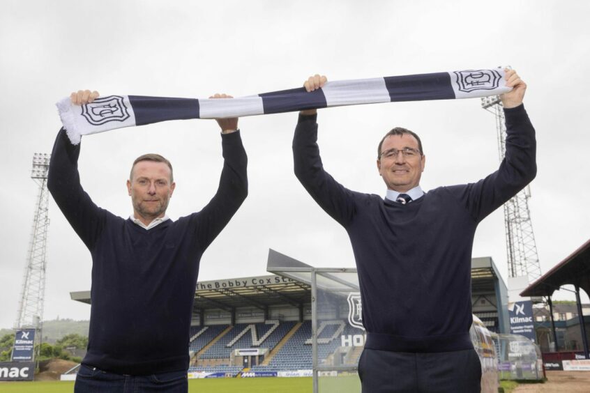New Dundee manager Gary Bowyer and assistant Billy Barr.