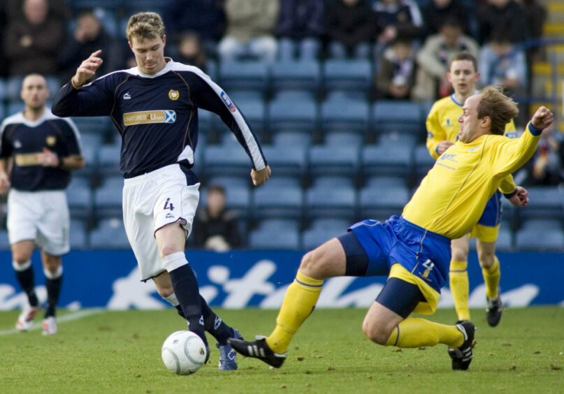 A youthful Kevin McDonald, left, in action for Dundee