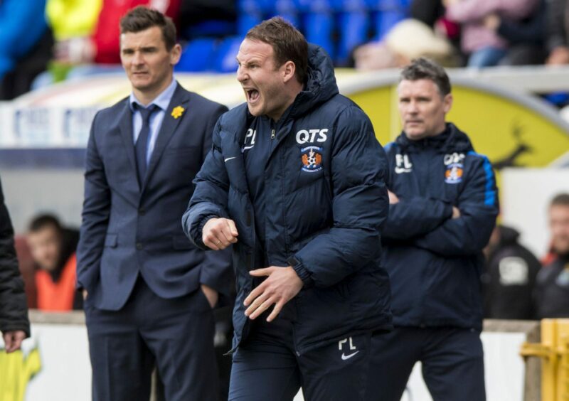 Leven on the touchline alongside Killie boss Lee McCulloch.