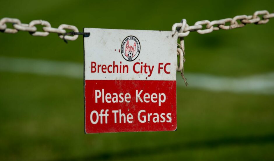 A sign that could become a thing of the past, if Brechin change to an all-weather pitch.