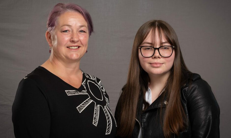 Angus Council leader Beth Whiteside and modern apprentice Stevi Stewart.