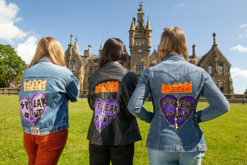 A new logo was designed for Oor Fierce Girls by Sophie Kelly (centre), of Baldragon Academy, pictured with Megan Whyte (left) and Ashley Henderson.