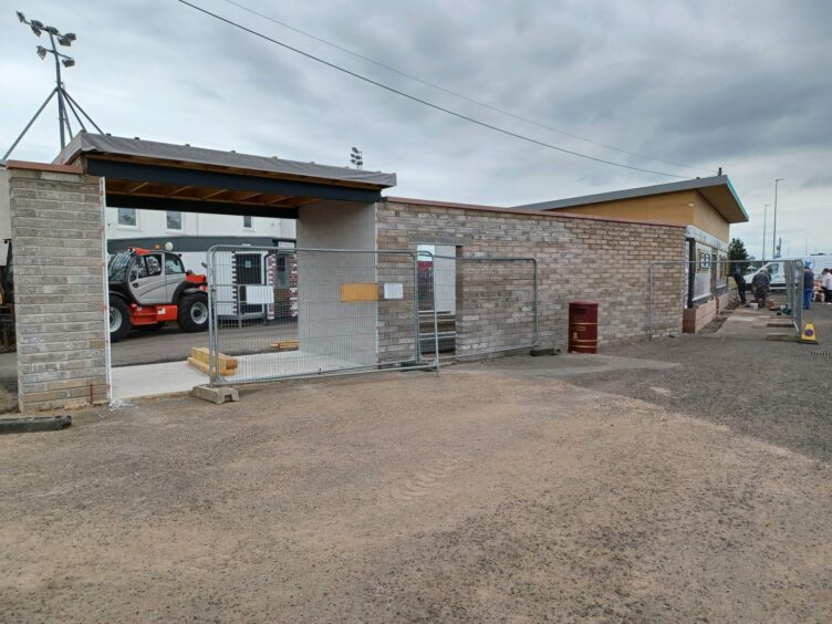 Some of the work going on outside Gayfield.