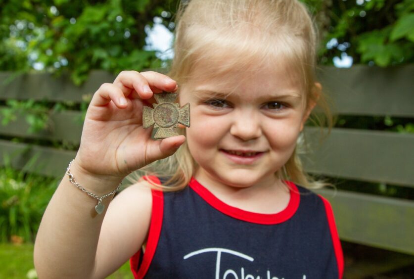 Harley-Rose was left delighted by her find in an Angus field.