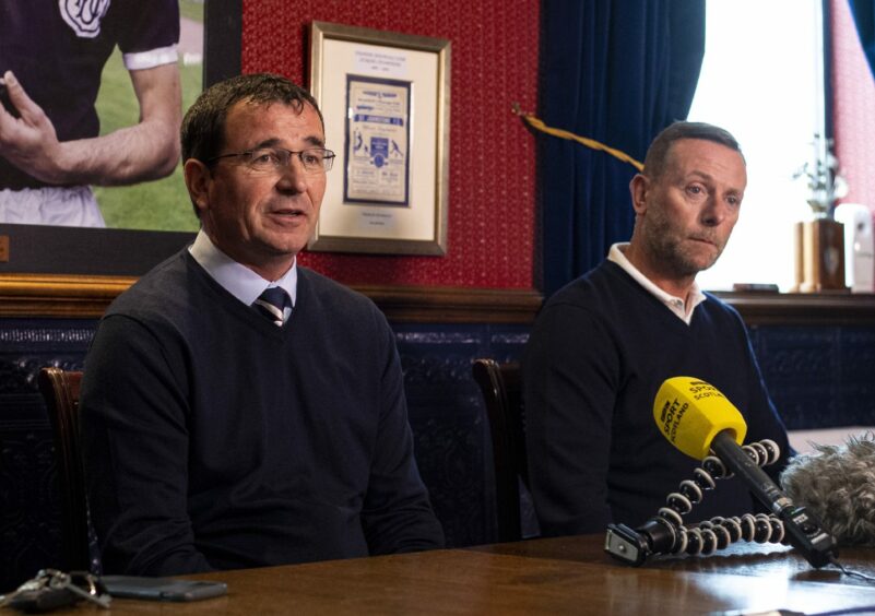 Gary Bowyer and Billy Barr speak to the press.