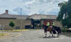 Mounted police officers were part of the crackdown outside Perth Prison.