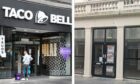 Taco Bell, which recently opened in Aberdeen (left), could open in a unit on Reform Street, Dundee (right).