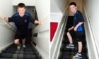 Daniel Brown from Glenrothes taking part in his stair-climbing challenge in memory of his dad Mark