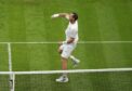 Andy Murray celebrates victory in his match against James Duckworth.