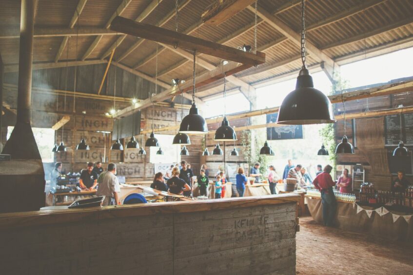 The interior of the steak barn.