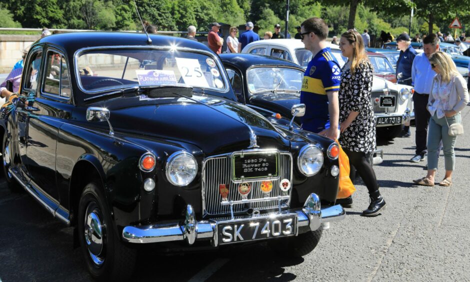 Vintage cars on display for the Queen's Platinum Jubilee Perth