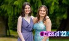 Sophie Dyson (left) and Cadee Stronach at Perth Academy prom 2022. Pictures by Kenny Smith/DCT Media.
