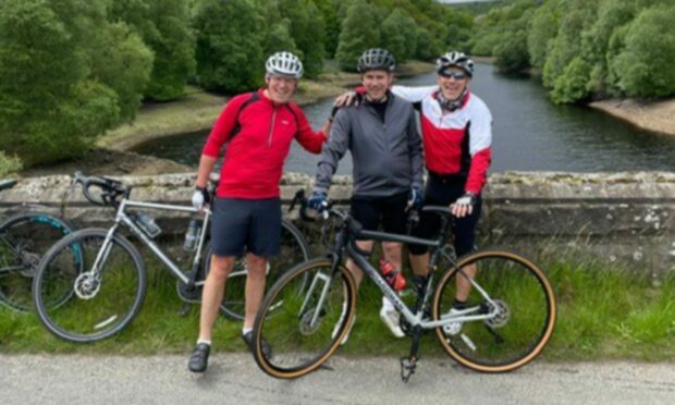 Graham Laing, Mike Cura and Dave Cura who will be cycling 1500 miles from Cupar to North Italy