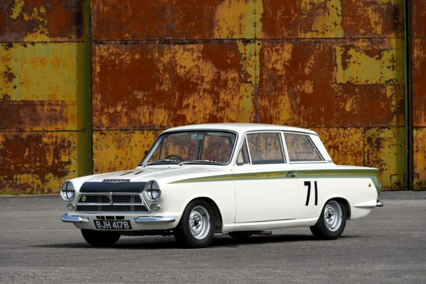 A Lotus Cortina raced by double F1 World Champion Jim Clark.