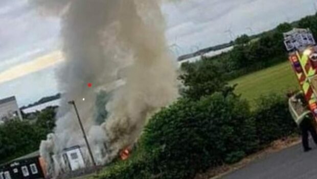 Firefighters tackled the blaze at Eastvale Football Club's premises on Tuesday evening. (Pic Fife Jammer Locations).
