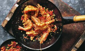 Jeremy Pang's salt and Sichuan pepper prawns.