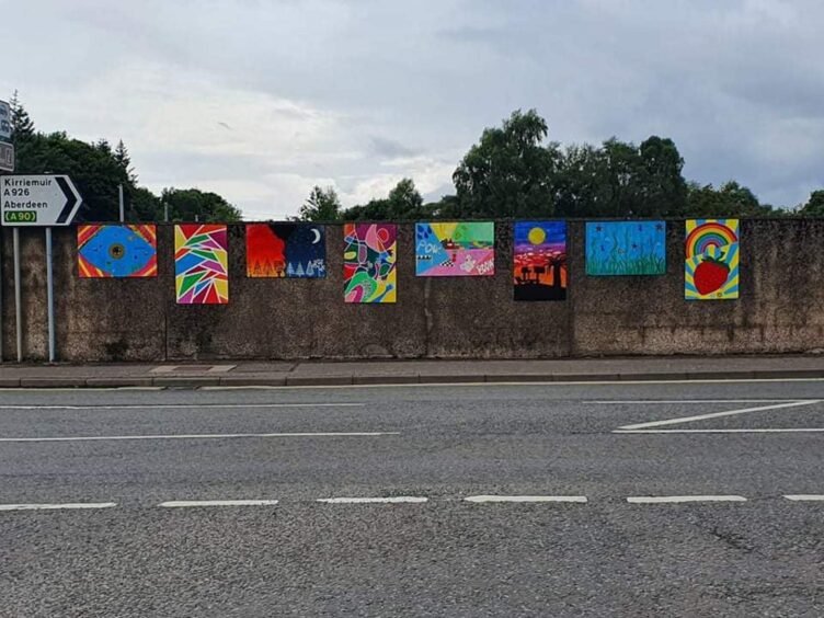 Forfar street murals were created by the young people during the project.