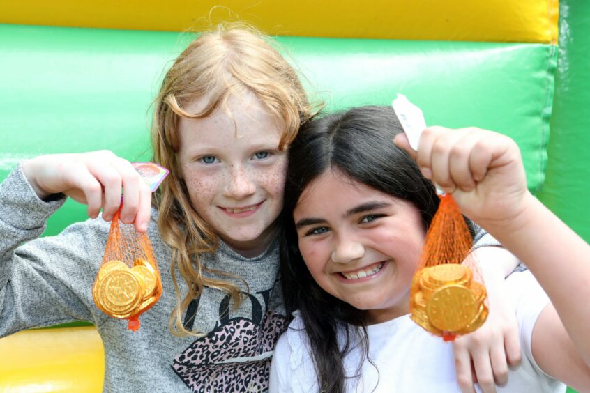 Broughty Ferry Baptist Church jubilee afternoon, 9 year old Sofia Murray was the winner of the jubilee treasure hunt, with Hallie Hutchison (8) who came second.