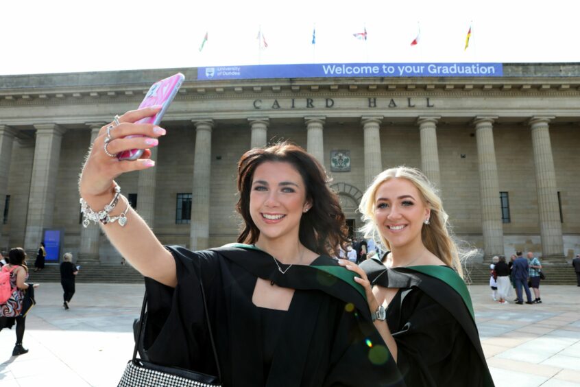 Erin Gourlay, 22, &amp; Megan Blackman, 21, both from Broughty Ferry graduate today in primary education.