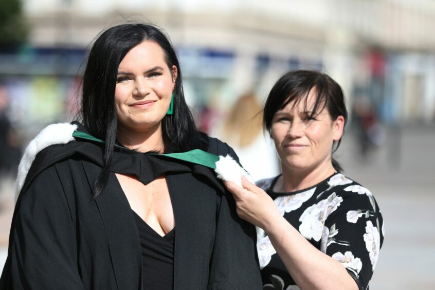 Nicole McGregor, 26, graduates in community education, pictured with mum Marie,