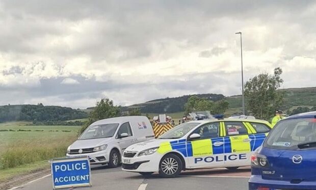 Police closed off a section of the A92 in both directions as emergency services responded to the crash.