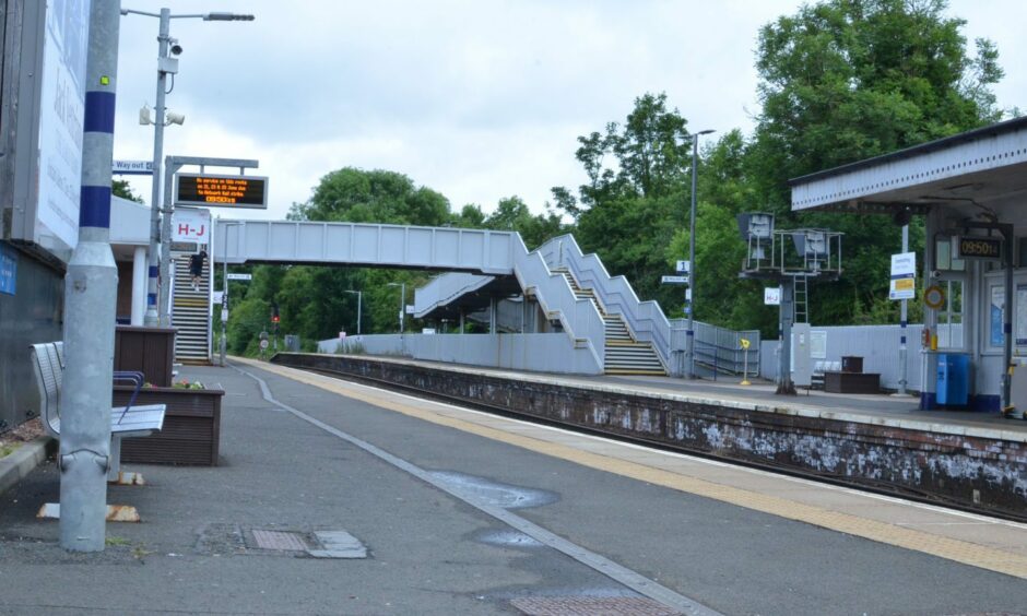 A deserted Inverkeithing station during peak commuter time on June 21.