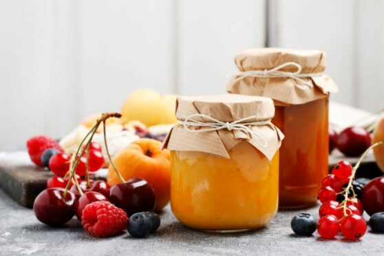 berries and jars for jam competition in Angus