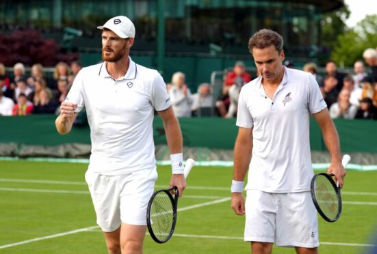 Jamie Murray (left) and partner Bruno Soares during Wednesday's doubles success.