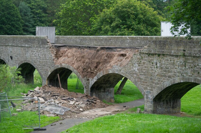 Part of the bridge collapsed in July 2019.