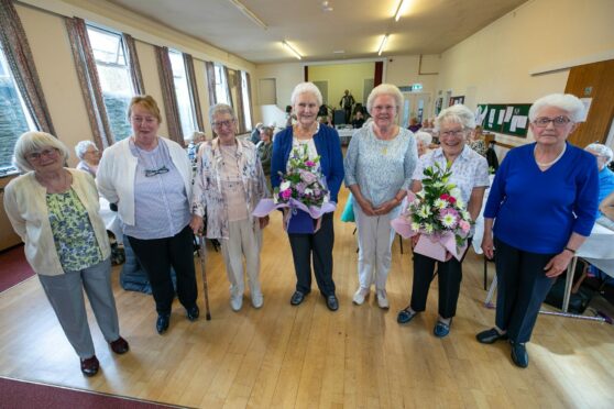 Committee members (from left) Pat Leggat, Irene Hill, Gertie Ingram, Una Douglas, Margaret Fisher, Jean Watson and Mary Thomson at the afternoon tea farewell, Pic: Kim Cessford/DCT Media.