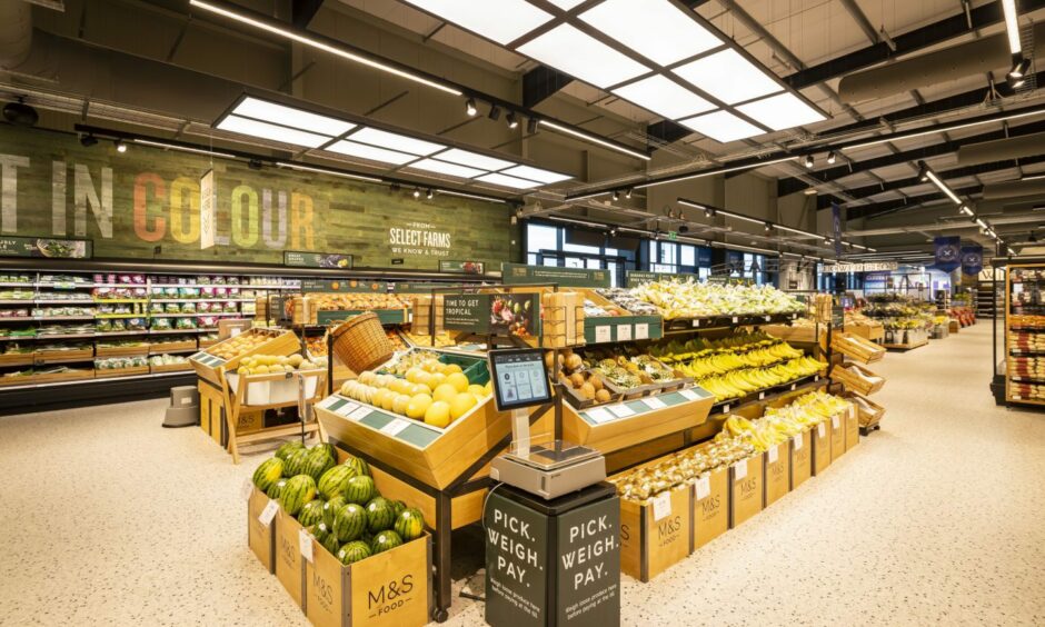 How the foodhall area in the new Dundee M&S is expected to look once work is completed