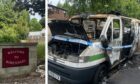 Scottish Veterans' Rosendael premises and a minibus on Victoria Road were targeted by vandals in the early hours of Sunday morning.